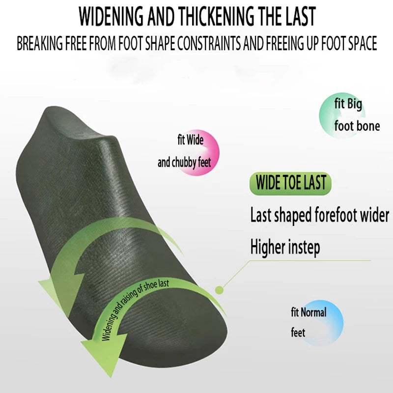 2025 Men's Wide-Toe Casual Shoes — Soft Sole Walking Sneakers, Breathable Mesh Comfortable Barefoot Shoes
