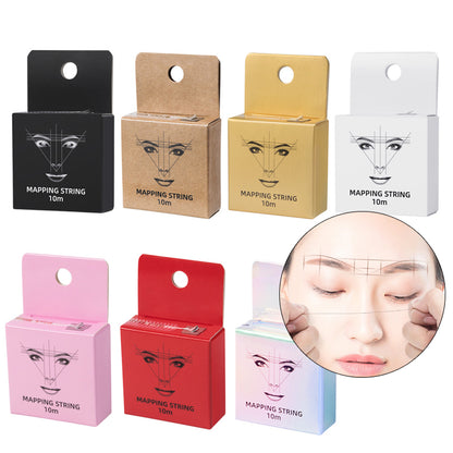 10m Pre-Inked Mapping String for Eyebrows – Microblading & PMU Marker Thread in Box for Tattoo Brow Mapping