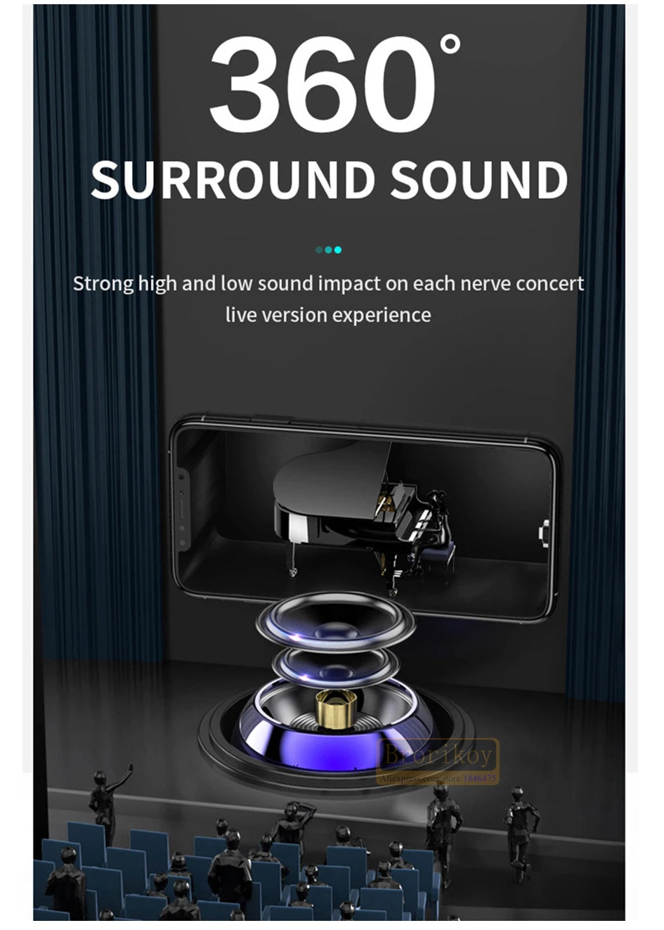 Metal Mini Wireless Bluetooth Speaker — HiFi Portable Subwoofer with Super Bass Stereo for Mobile, PC & Music Playback