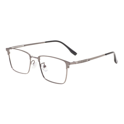 Comfortable Rectangular Men’s Business Glasses – Full Rim Browline Metal Frame for Optical Prescription Lenses