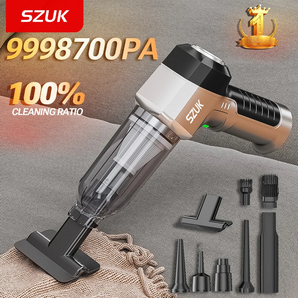 SZUK 9998700PA Car Vacuum Cleaner – Strong Suction Cordless Handheld Portable Cleaning Machine