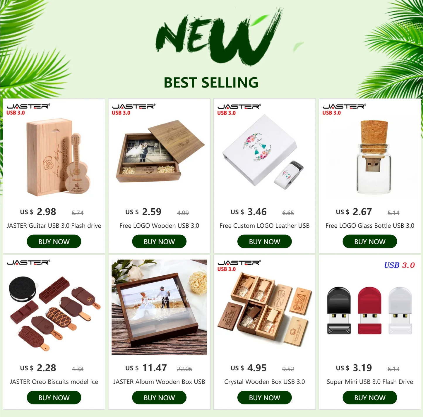 Leather USB 3.0 Flash Drive - Free Logo, 4GB-128GB High-Speed Memory Stick, Wedding Gift