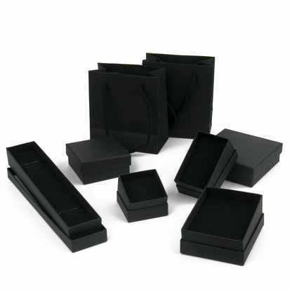 Black Square Jewelry Gift Box Organizer — Display & Packaging for Rings, Earrings, Necklaces, Bracelets, Brooches