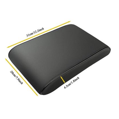 PU Leather Car Armrest Pad – Universal Heightened Center Console Cushion, Comfortable Armrest Cover (31cm x 20cm x 4.5cm)