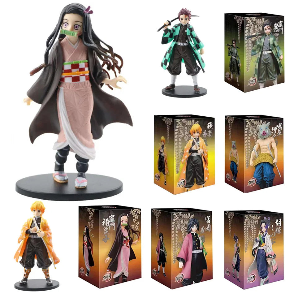 Anime Demon Slayer Kimetsu no Yaiba Figures – Kamado Tanjirou, Agatsuma Zenitsu & Nezuko PVC Action Models