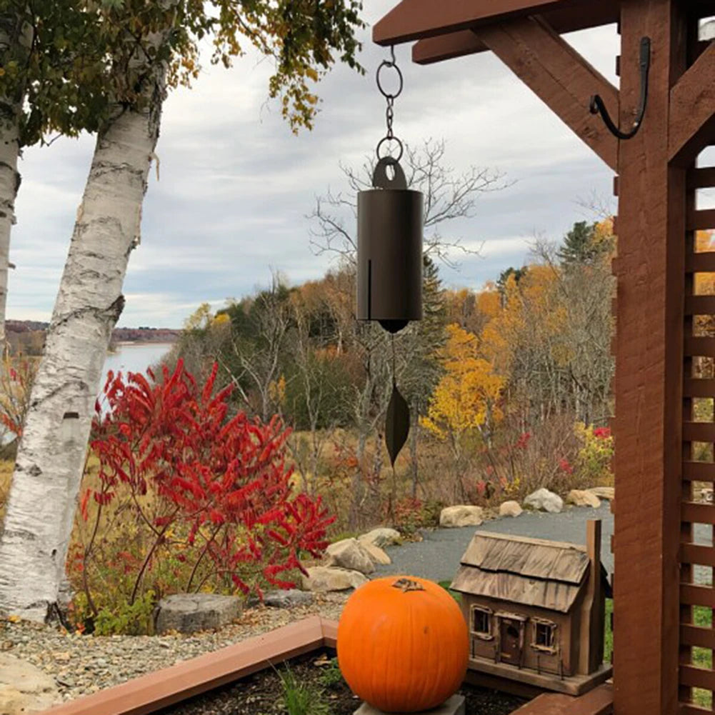 Copper Wind Chimes - Retro Serenity Bell with Deep Resonance, Metal Cylinder for Outdoor Patio Decor