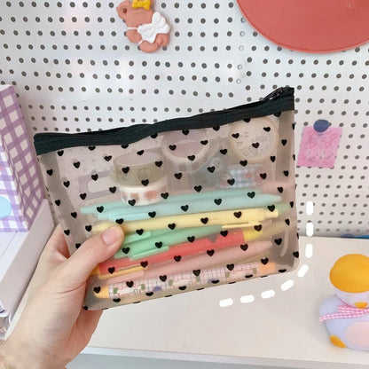 Female Makeup Pouch – Portable Small & Large Mesh Cosmetic Bag, Toiletry Beauty Case, Travel Makeup Organizer Storage Bag
