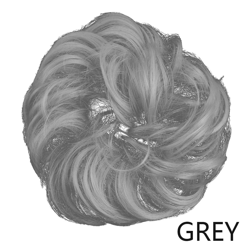 Synthetic Wavy Hair Bun Wig – Elastic Rubber Scrunchie Curly Ponytail Hair Extension for Ladies