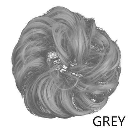 Synthetic Wavy Hair Bun Wig – Elastic Rubber Scrunchie Curly Ponytail Hair Extension for Ladies