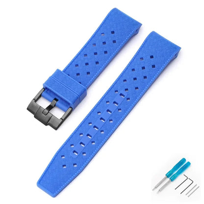 Curved End Strap for Swatch X Blancpain Fifty Fathoms – 22mm Waterproof Liquid Silicone Watch Band for Men & Women