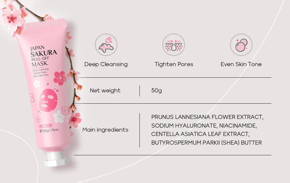 LAIKOU 24K Gold Sakura Peel-Off Face Mask – Anti-Wrinkle, Whitening & Blackhead Removal Skincare