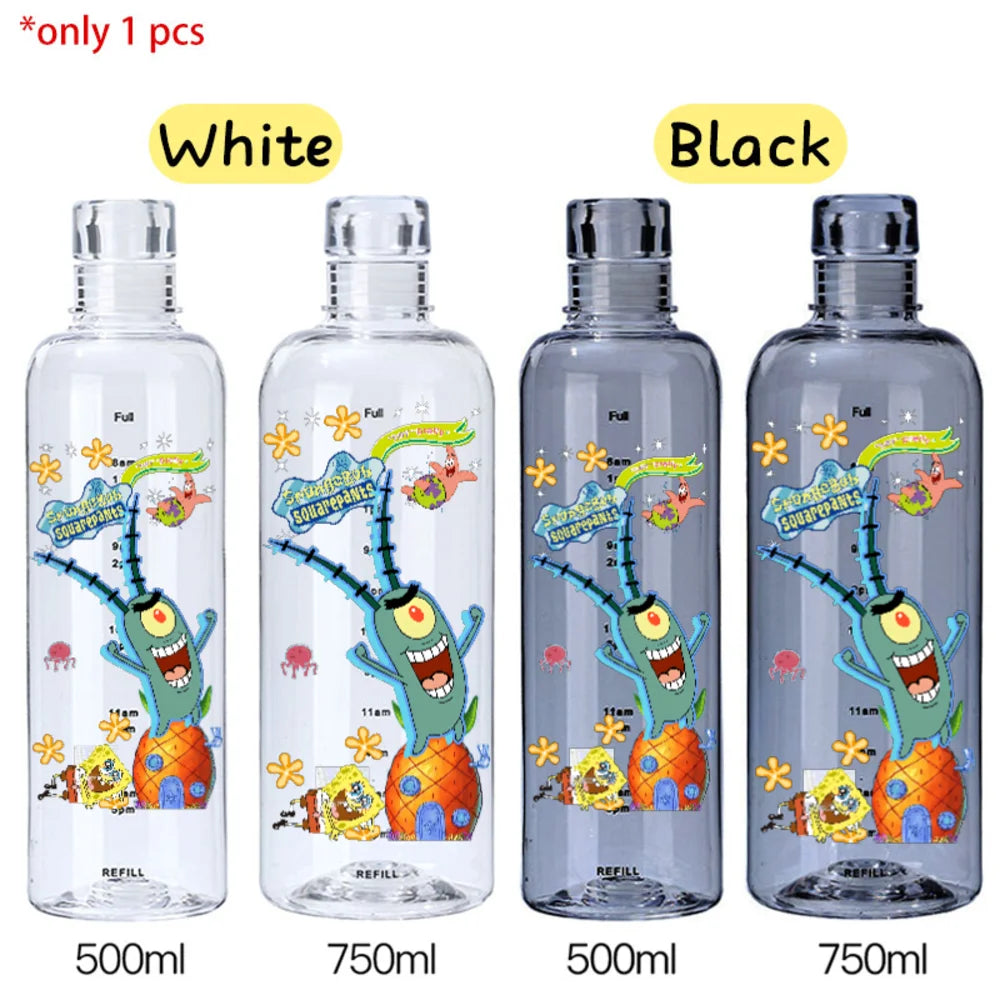 SpongeBob Graduated Water Cup - 500ml/750ml BPA-Free Plastic Bottle
