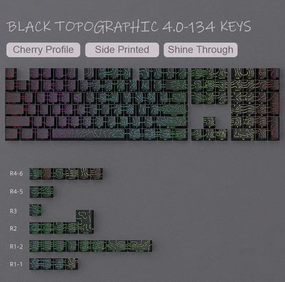 Contour 4.0 Side-Engraved PBT Translucent 97-Key Mechanical Keyboard Keycaps – White Gaming Keycap Set for Magnetic Switch F75 GMK87
