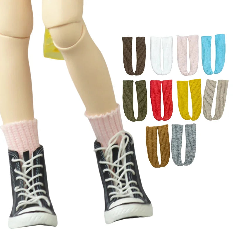 Blythe Doll Socks — Long Stockings in Black, White, Pink & Candy Colors for OB24, OB22, Azone Dolls