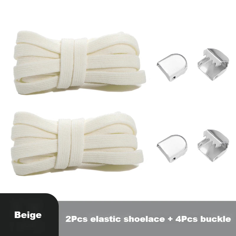 No-Tie 8MM Flat Elastic Shoelaces – Quick Sneakers Laces for Kids & Adults, Shoe Accessories