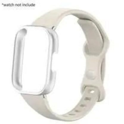 Slim Silicone Strap & Case - Soft Matte Protective Cover Bracelet for Redmi Watch 6/5/4 Active & 5 Lite