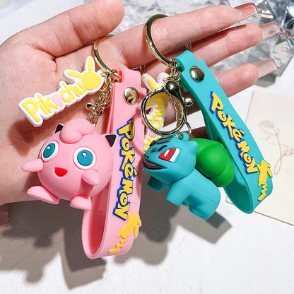 Pokemon Keychain – Pikachu, Charmander & Psyduck Anime Toy, Kawaii Cartoon Doll Pendant for Car, Bag, Kid Gift