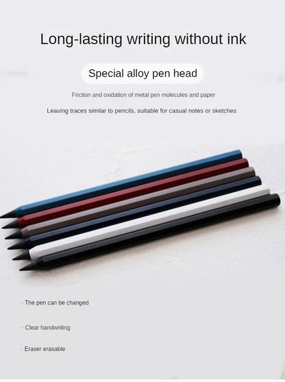 Metal Eternal Pencil – Unlimited Writing Magic Pen with No Ink, Reusable Stationery & Novelty Gift for Drawing and Notes