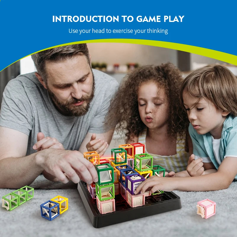 60-Level Laser Maze STEM Game — Educational Logic & Thinking Board Game for Kids, STEM Challenge & Stacking Toy