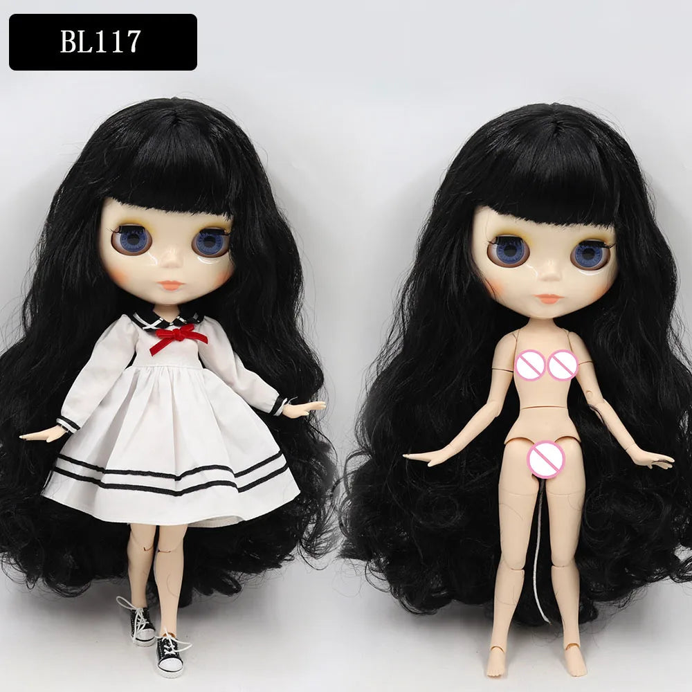 ICY DBS Blyth Doll – 1/6 BJD Customized Nude Joint Body, White Skin Glossy & Matte Face, 30cm Girl Toy Gift