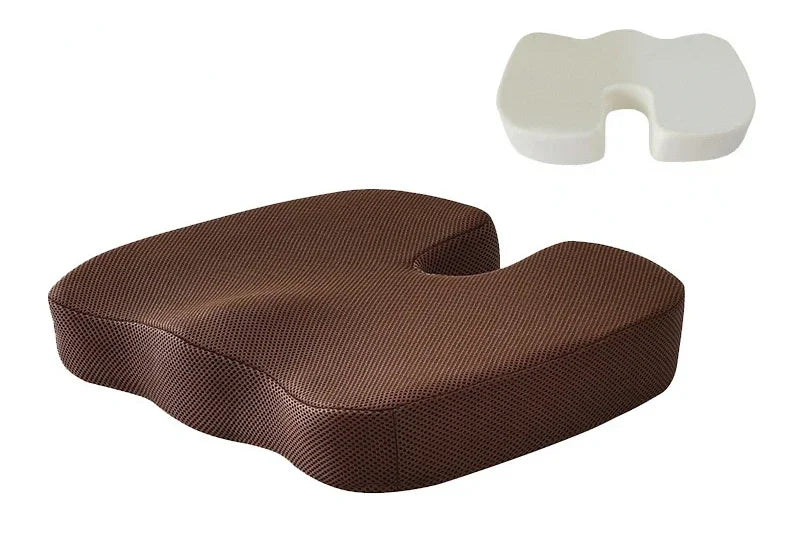 Orthopedic Memory Foam Seat Cushion – U-Shaped Coccyx Support Pad for Office Chair, Car & Home Comfort Massage Cushion