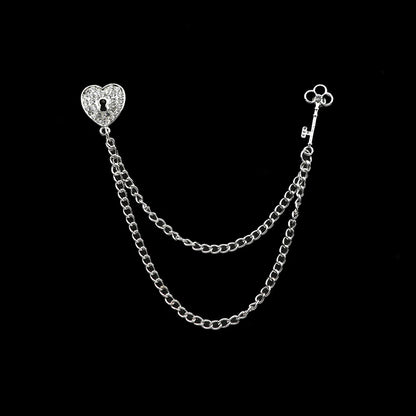 Fashion Gentleman Tassel Brooch – Men’s Suit & Shirt Lapel Pin with Chain, Pearl & Star for Wedding or Party