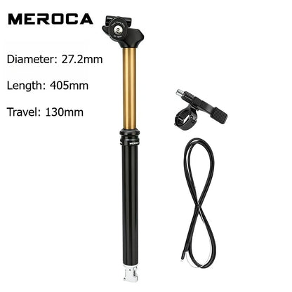MEROCA Remote Dropper Seatpost - Internal Cable Routing Telescopic Seatpost for MTB, 27.2mm, 30.9mm & 31.6mm Options