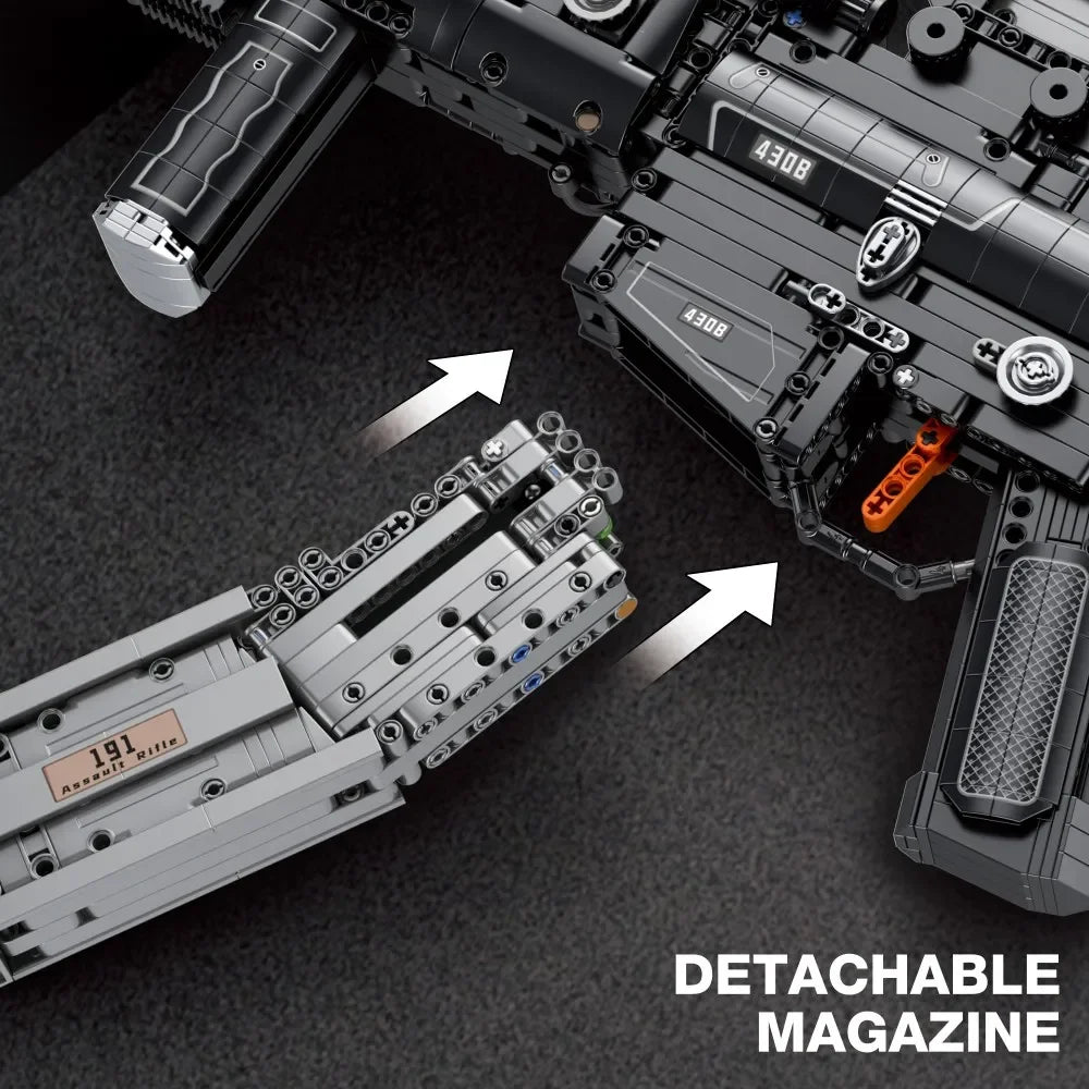 1589PCS MCX Tactical Rifle Building Block Set – Detachable Magazine Gun Model Toy for Kids & Holiday Gifts