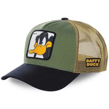 Anime Bunny TAZ DUCK Snapback Cap – Cotton Baseball Hat for Men & Women, Hip Hop Dad Mesh Trucker Cap