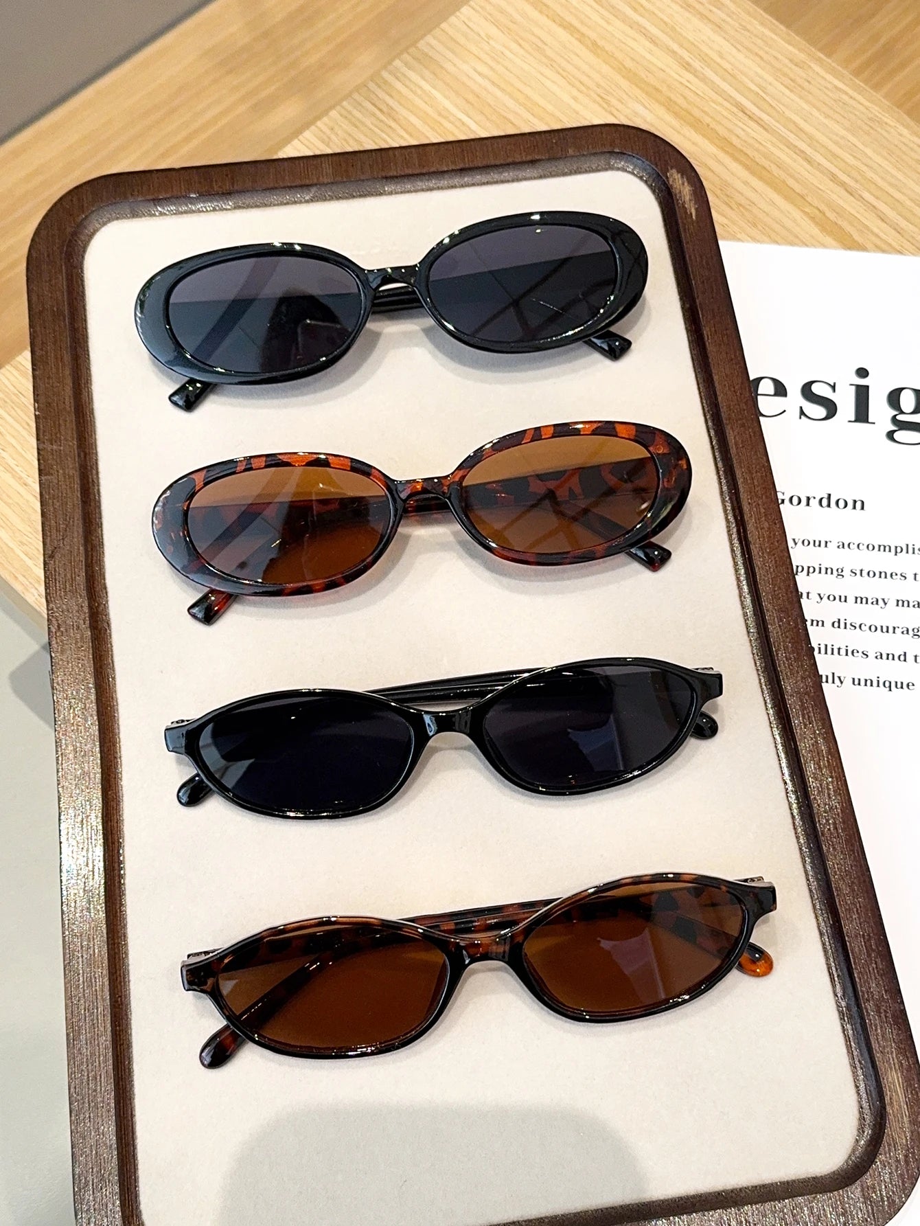 Fashionable Mixed Glasses Set - Chic Black & Tortoiseshell Oval Eyewear for Women Daily Wear