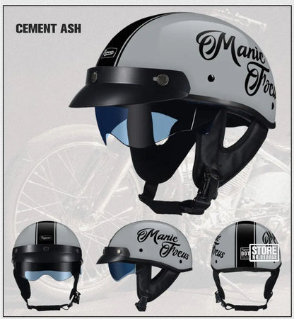 Retro DOT-Certified Motorcycle Half Helmet – HD Lens, Men & Women, 4-Season Scooter & Moto Riding Casco