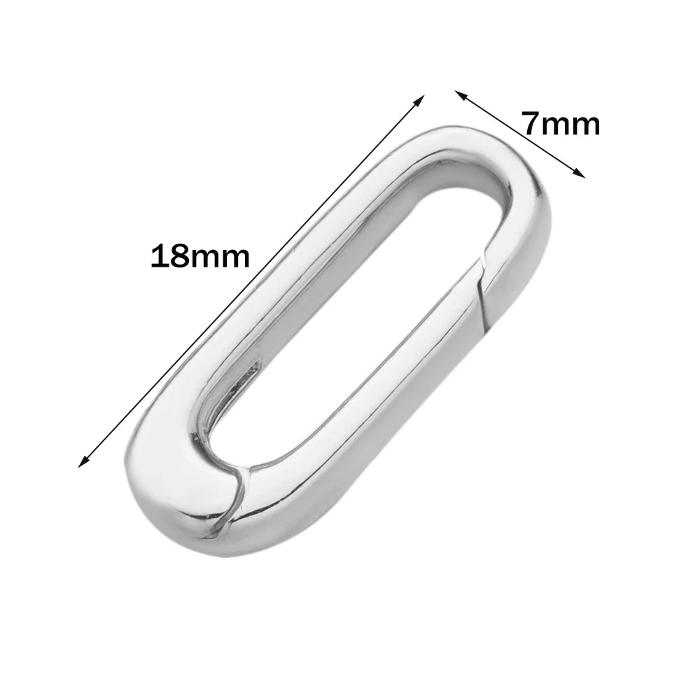2PCS Gold Filled Oval Clasp - 14K/18K Spring Connector Carabiner for DIY Jewelry Necklace & Bracelet Making