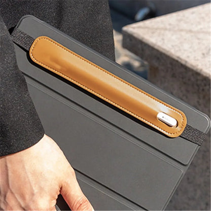 Premium PU Leather Elastic Buckle Pencil Case : Stylish Touch Screen Pen Cover for Office, Meetings, and On-the-Go Carry