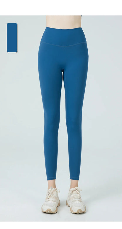 Naked Feel Butt-Lifting Yoga Leggings for Women – High Waist Sports Tights with Hidden Waist Pockets, Gym Fitness Wear