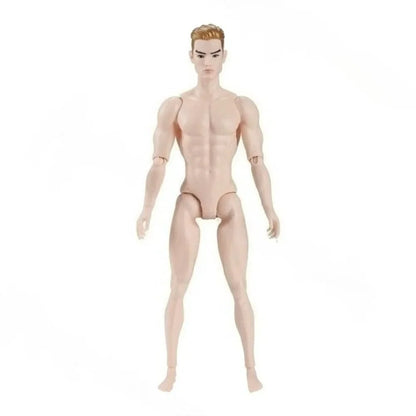1/6 Male Action Figure Doll — 35cm Multi-Joint Strong Man Body with 13 Joints DIY Toy (White/Normal/Tan)