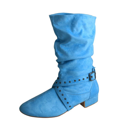 Wedopus Women’s Customized Heel Western Dance Boots – Black Suede Cowboy Shoes for Urban Dancing