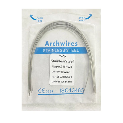 10PCS Dental Orthodontic Arch Wire Set - Stainless Steel Round & Rectangular Dentist Ovoid Form Material
