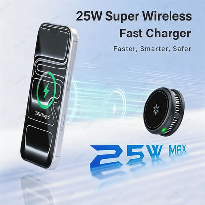 25W TEC Cooling Magnetic Wireless Charging Dock for iPhone 12–17 Series - Fast-Charging Station for AirPods Pro 3 and Compatible Devices