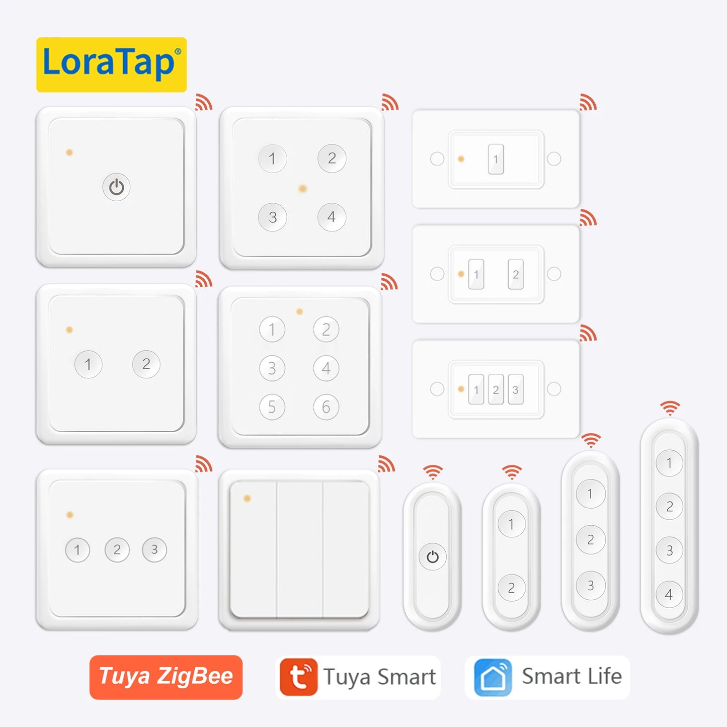 LoraTap ZigBee 3.0 Wireless Smart Scene Controller – 13-Key Push Button Remote EU/US Compatible Tuya Smart Life Automation Switch