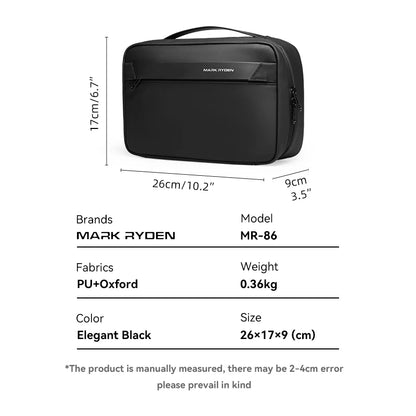 Men's Travel Toiletry Bag: Business Trip Essentials, Dry-Wet Separation, Waterproof Makeup Storage, Fitness & Bath Bag - L_MR86 Wash Bag