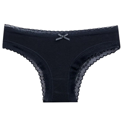 5-Pcs Women’s Cotton Panties Set – Sexy Lace Low Waist Underwear, Girls’ Briefs M-XL