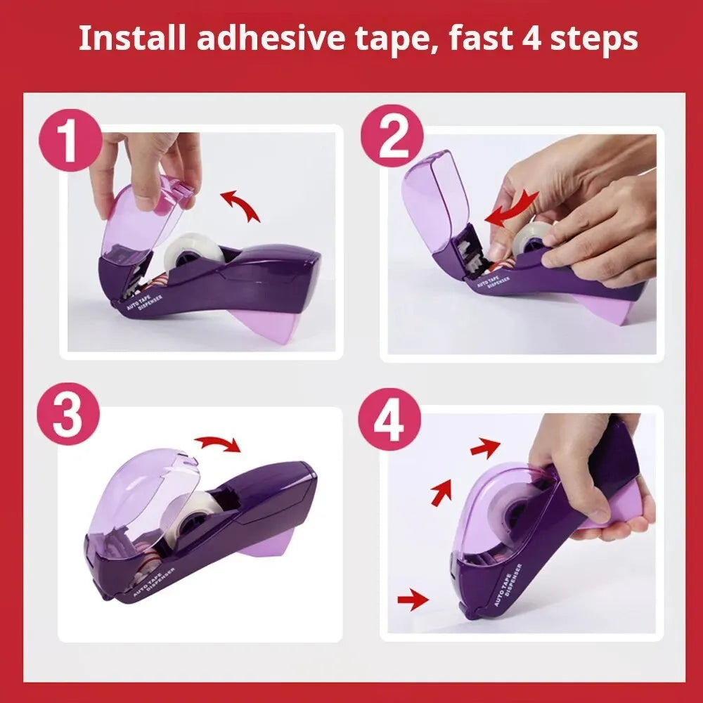 Intelligent Transparent Tape Cutter - Portable Handheld Tape Holder for Study and Office Supplies