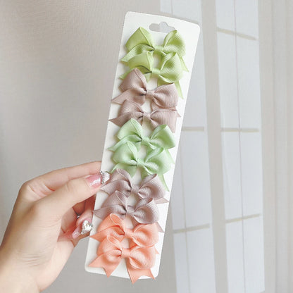 10pcs Kids Bow Hair Clips - Handmade Ribbon Bowknot Barrettes for Baby Girls Hair Accessories