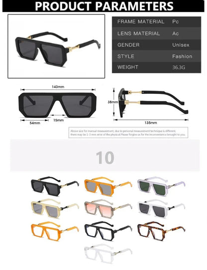 New Men’s Fashion Square Sunglasses – Vintage UV Protection Sun Glasses – Classic Geometry Rectangle Eyewear – Retro Big Frame Eyeglasses for Women and Men