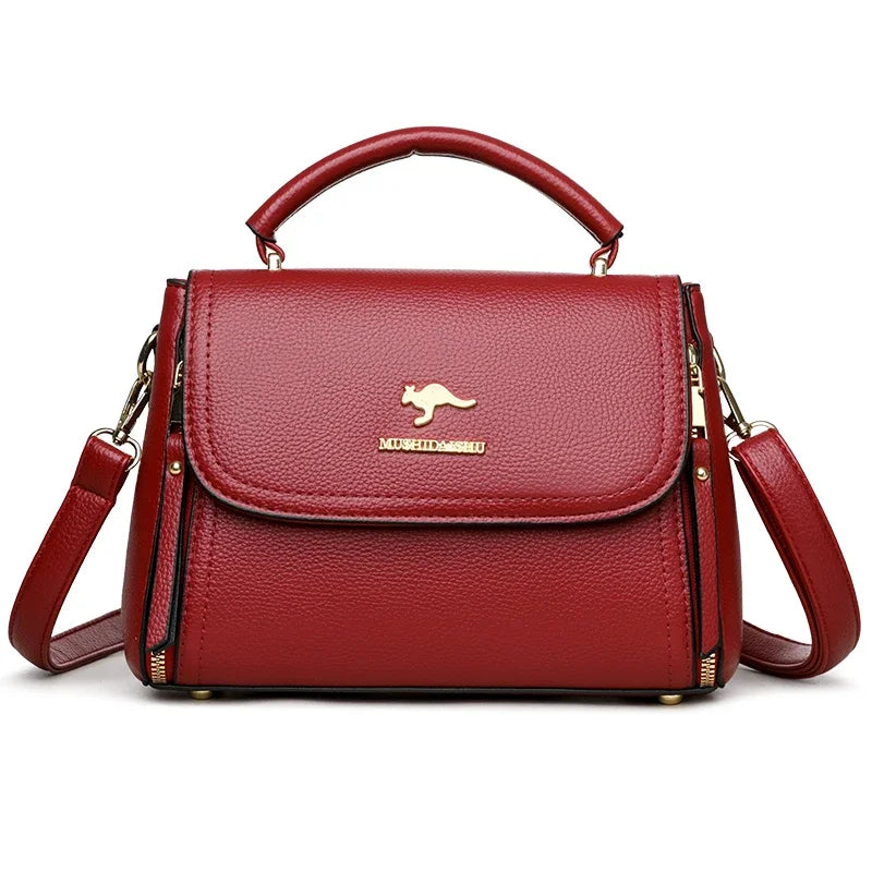 Women’s Soft Leather Top-Handle Bag – Luxury Shoulder Messenger Handbag & High-Quality Purse