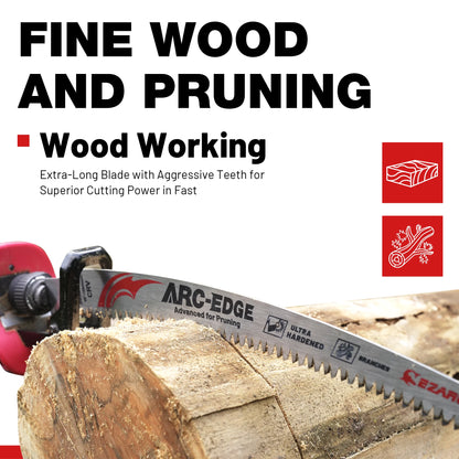EZARC 9''/12''/15'' Reciprocating Saw Blades 6TPI Arc Tooth – Heavy Duty Pruning Blades for Tree Trimming & Wood Cutting Tool Accessories
