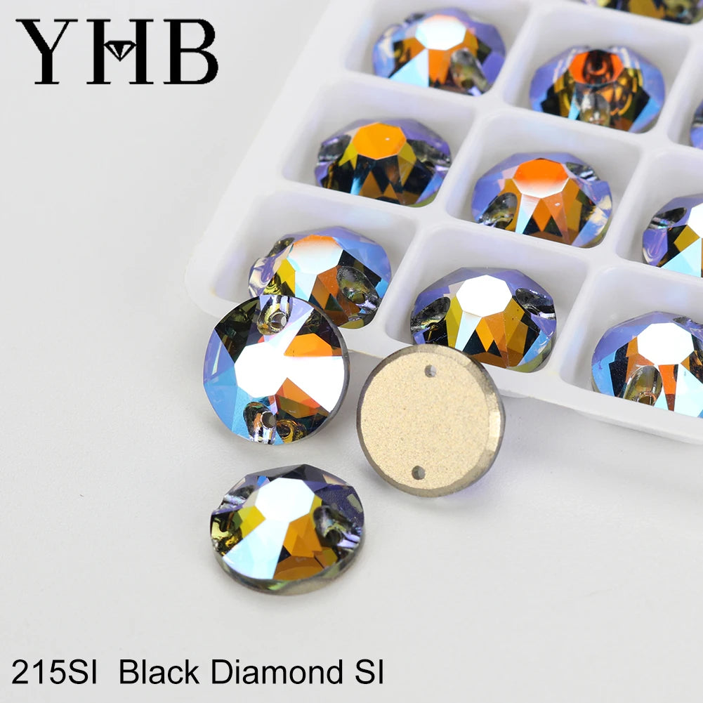 YHB XIRIUS AB Moonlight Glass Crystal — Flatback Sew-On Rhinestones for Garments, Clothes & Bags