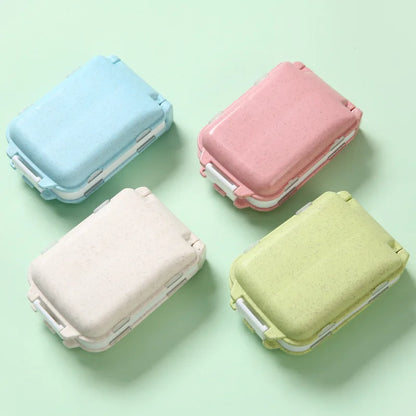 Fashionable Three-Layer Small Medicine Box – Foldable with 3 Sections & 8 Compartments for Mini Storage