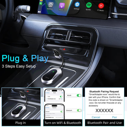 2025 Upgrade Wireless CarPlay & Android Auto AI Box – Dual-Band WiFi Bluetooth Auto Connect for iPhone & Android