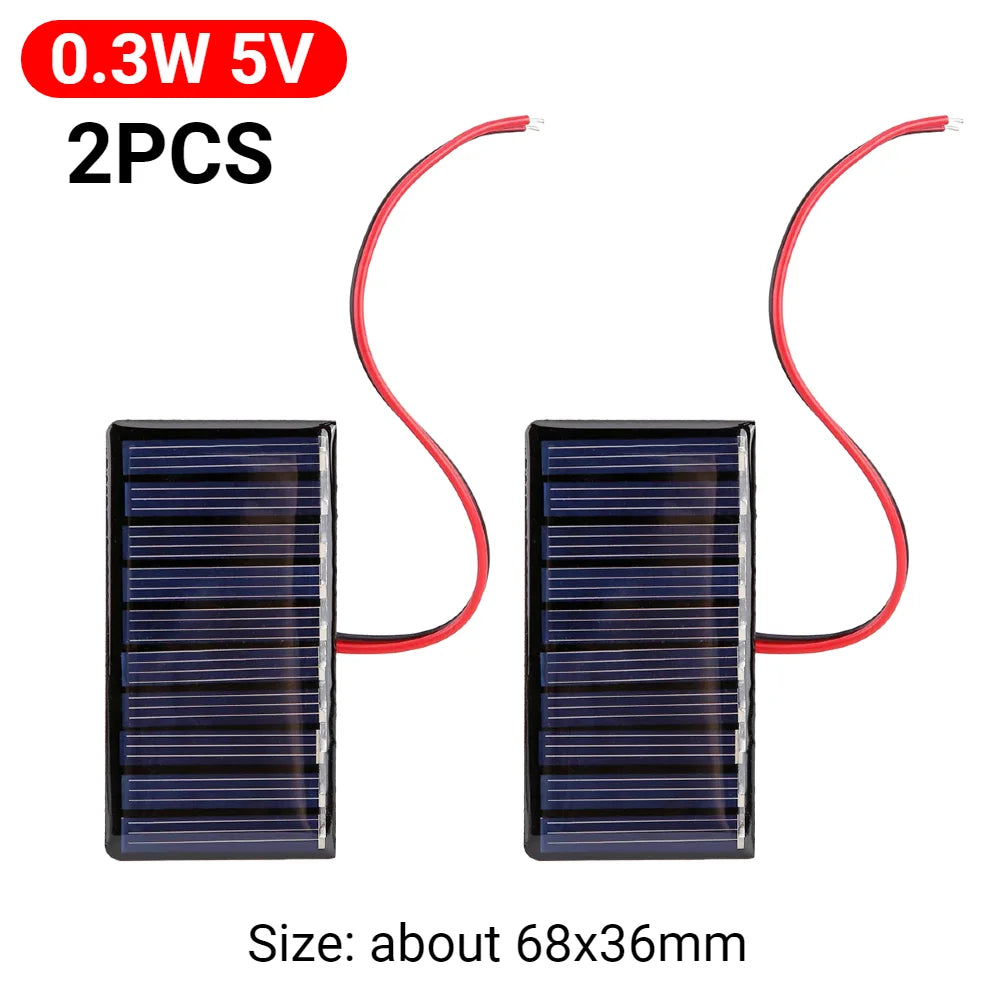 5W Mini Solar Panel 3V-12V - Polysilicon Solar Cell Module for Battery Charging, DIY Projects & Outdoor Devices